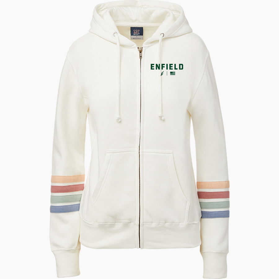 Enfield  Public Schools MV Sport Women's Naamah Multi Sleeve Stripe Full Zip Hoodie