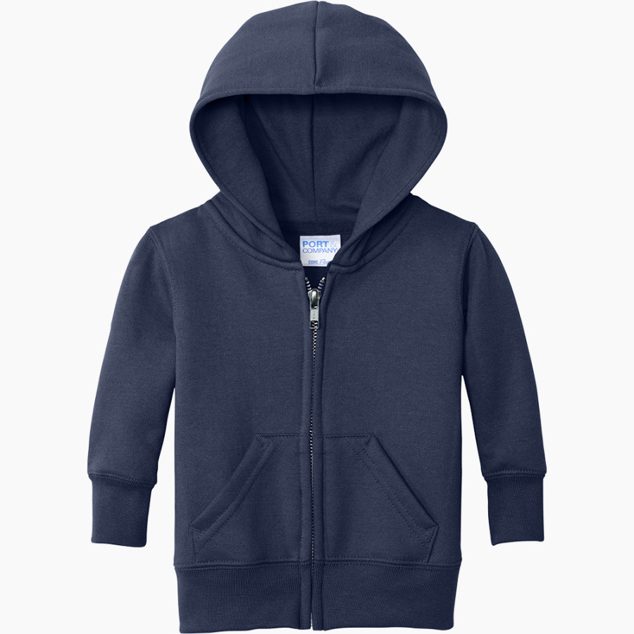 Spring Branch Wranglers Port & Company Infant Core Fleece Full-Zip Hooded Sweatshirt