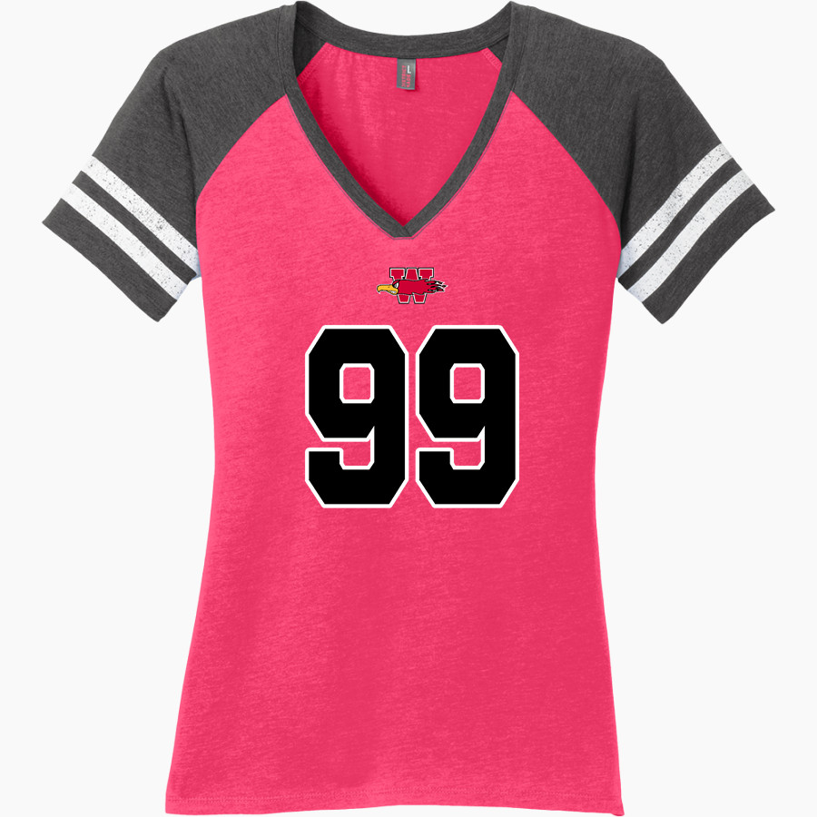 Wisconsin School For The Deaf Firebirds District Women's Game V-Neck T-Shirt