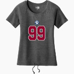 Boricua College  New Era Women's Tri-Blend Short Sleeve Cinched Tee Front Thumbnail
