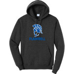 PLAINWELL HIGH SCHOOL TROJANS Port & Company Men's Core Fleece Pullover Hooded Sweatshirt Front Thumbnail