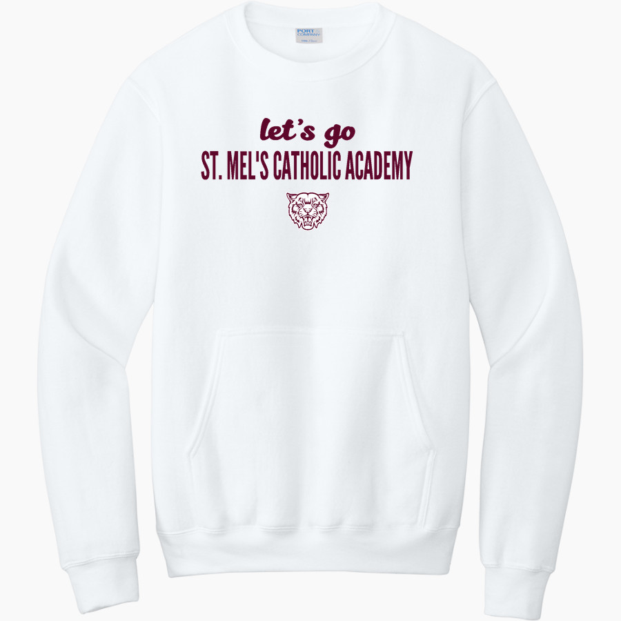 St. Mel's Catholic Academy Wildcats Port & Company Men's Core Fleece Crewneck Pocket Sweatshirt