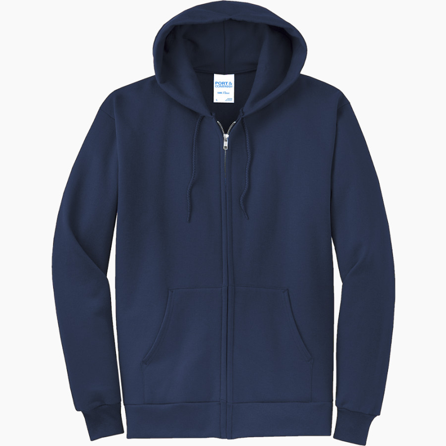 Spring Branch Wranglers Port & Company Men's Core Fleece Full-Zip Hooded Sweatshirt