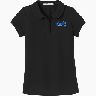 Port Authority Girls Silk Touch Peter Pan Collar Polo