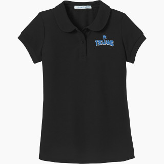 Port Authority Girls Silk Touch Peter Pan Collar Polo