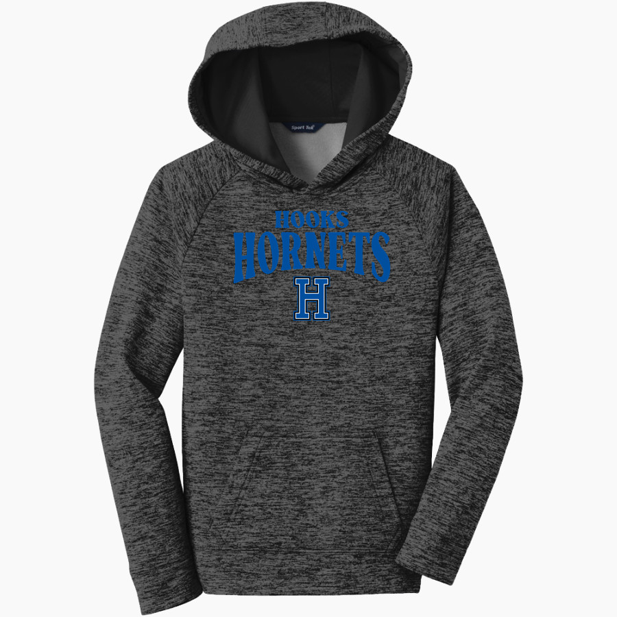 HOOKS HIGH SCHOOL HORNETS Sport-Tek Youth PosiCharge Electric Heather Fleece Hoodie
