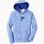 PLAINVIEW CHRISTIAN ACADEMY EAGLES Sport-Tek Youth PosiCharge Electric Heather Fleece Hoodie Front Thumbnail
