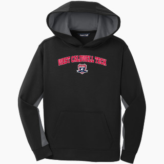 Sport-Tek Youth Sport-Wick Fleece Colorblock Hooded Pullover