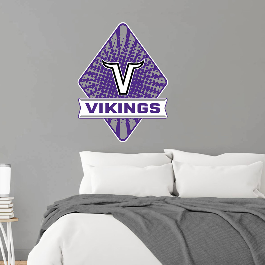 Niles North Vikings Wall Decal - Diamond With Banner
