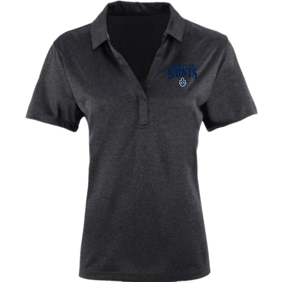 Saint Peter High School SAINTS ONLINE STORE <span class="pdp-name-mascot">Saint Peter Saints</span> Sport-Tek Women's Heather Contender Polo