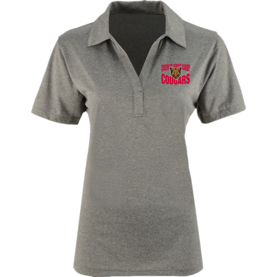CROSSROADS CHARTER ACADEMY COUGARS Sport-Tek Women's Heather Contender Polo