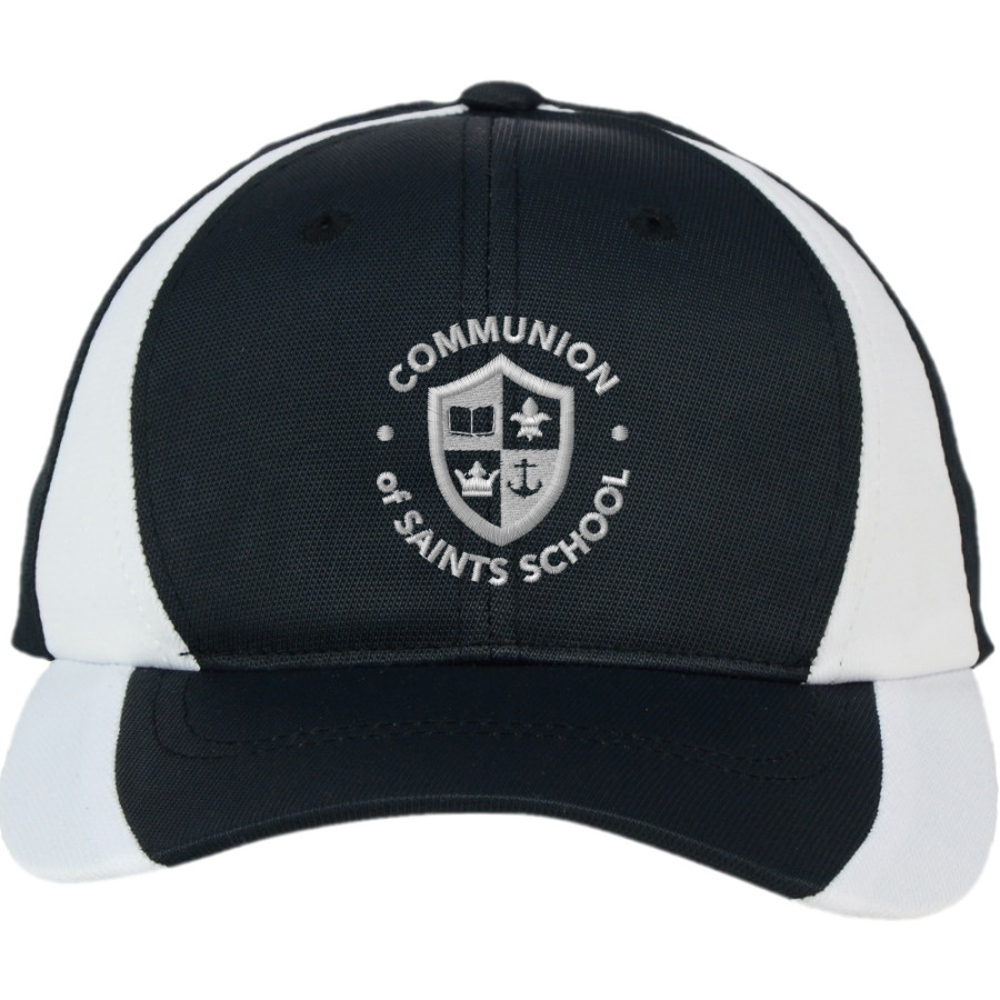 Communion of Saints School Sabres official sideline store Sport-Tek DryZone Colorblock Cap