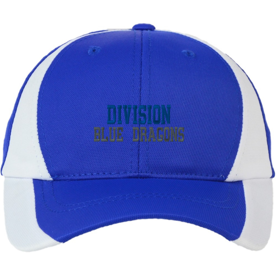 DIVISION HIGH SCHOOL BLUE DRAGONS <span class="pdp-name-mascot">DIVISION BLUE DRAGONS</span> Sport-Tek DryZone Colorblock Cap