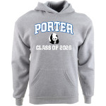 Porter Pandas official sideline store <span class="pdp-name-mascot">Porter Elementary School Pandas</span> Port & Company Youth Core Fleece Hoody Front Thumbnail