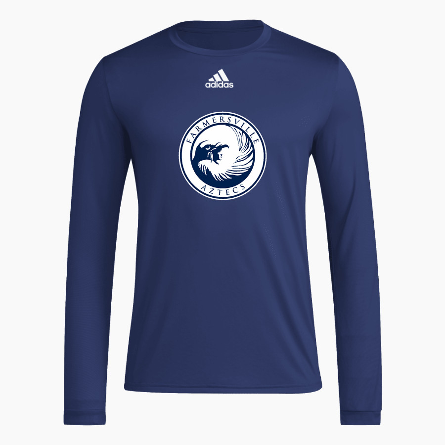 FARMERSVILLE HIGH SCHOOL AZTECS <span class="pdp-name-mascot">FARMERSVILLE AZTECS</span> adidas Men's Long-Sleeve Pre-Game Badge of Sport Tee