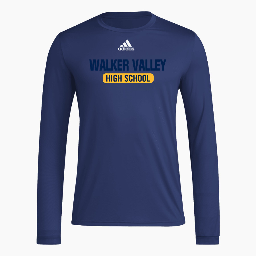 WALKER VALLEY HIGH SCHOOL MUSTANGS adidas Men's Long-Sleeve Pre-Game Badge of Sport Tee