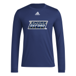 Oxford College of Emory University Eagles <span class="pdp-name-mascot">Oxford College of Emory University Eagles</span> adidas Men's Long-Sleeve Pre-Game Badge of Sport Tee Front Thumbnail