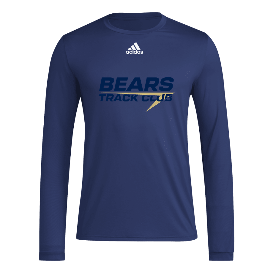 Bears Track Club Bears <span class="pdp-name-mascot">Bears Track Club</span> adidas Men's Long-Sleeve Pre-Game Badge of Sport Tee