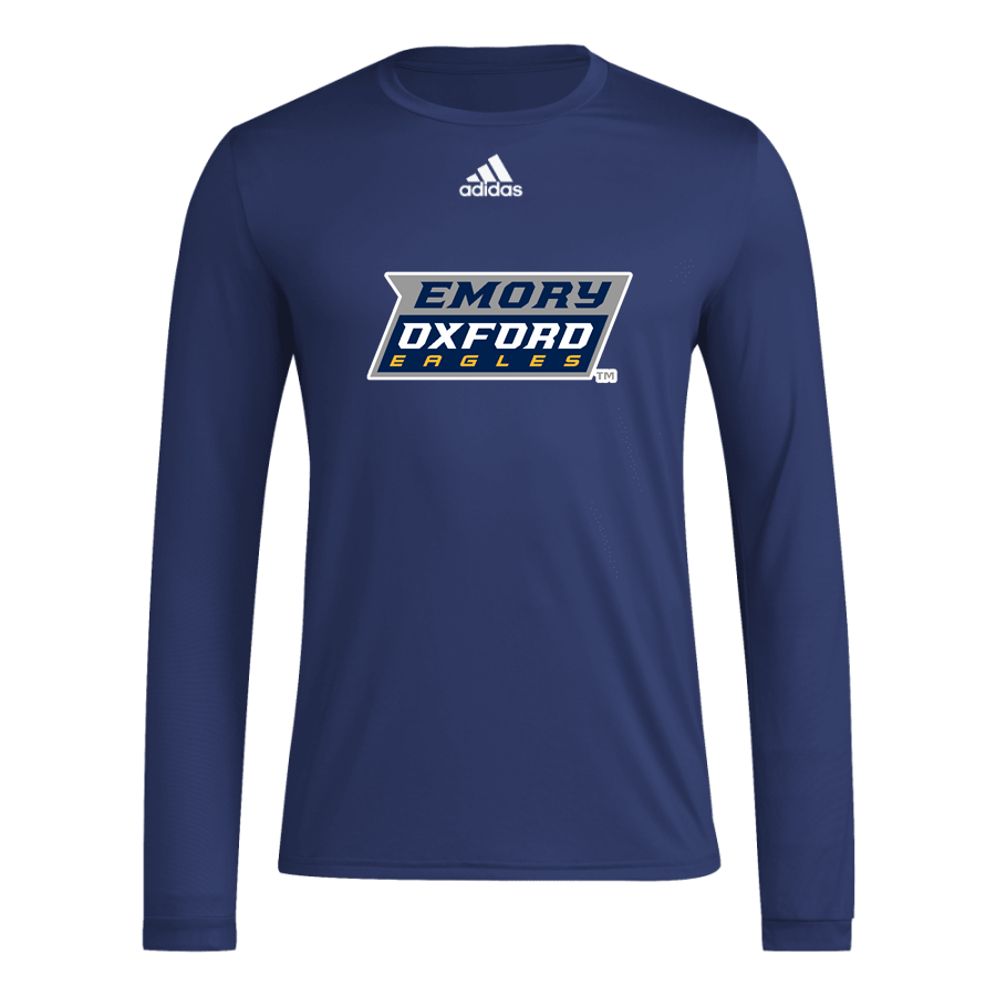 Oxford College of Emory University Eagles <span class="pdp-name-mascot">Oxford College of Emory University Eagles</span> adidas Men's Long-Sleeve Pre-Game Badge of Sport Tee