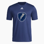 Manhattan Christian Thunder adidas Men's Short-Sleeve Pre-Game Badge of Sport Tee Front Thumbnail