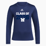 Pleasant View Christian Warriors <span class="pdp-name-mascot">Pleasant View Warriors</span> adidas Women's Long-Sleeve Pre-Game Badge of Sport Tee Front Thumbnail