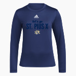 St. PIUS X HIGH SCHOOL LANCERS <span class="pdp-name-mascot">SAINT PIUS X LANCERS</span> adidas Women's Long-Sleeve Pre-Game Badge of Sport Tee Front Thumbnail