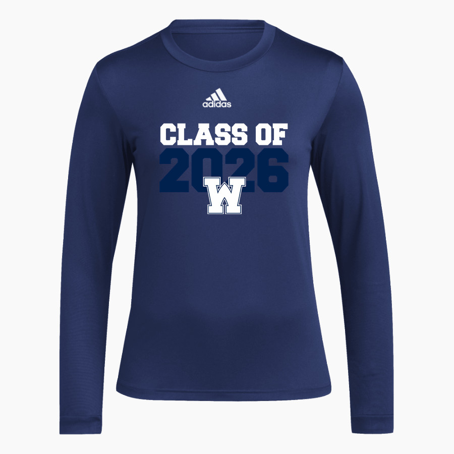 Pleasant View Christian Warriors <span class="pdp-name-mascot">Pleasant View Warriors</span> adidas Women's Long-Sleeve Pre-Game Badge of Sport Tee
