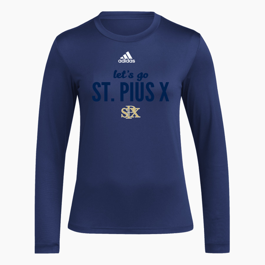 St. PIUS X HIGH SCHOOL LANCERS <span class="pdp-name-mascot">SAINT PIUS X LANCERS</span> adidas Women's Long-Sleeve Pre-Game Badge of Sport Tee
