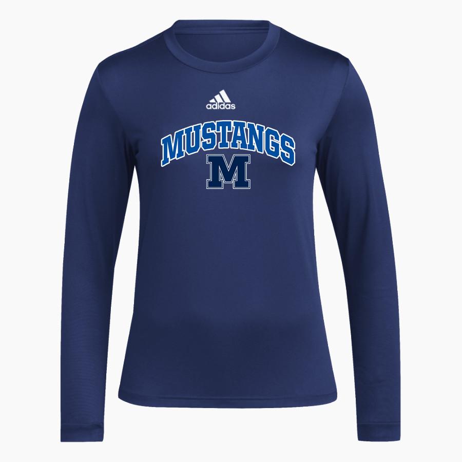 Merrill Mustangs adidas Women's Long-Sleeve Pre-Game Badge of Sport Tee