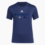 Martinsville Mustangs Mustangs <span class="pdp-name-mascot">Martinsville Mustangs</span> adidas Women's Short-Sleeve Pre-Game Badge of Sport Tee Front Thumbnail
