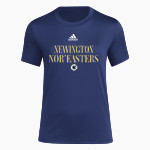 NEWINGTON HIGH SCHOOL NOR'EASTERS <span class="pdp-name-mascot">NEWINGTON INDIANS</span> adidas Women's Short-Sleeve Pre-Game Badge of Sport Tee Front Thumbnail
