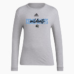 Cedar Bluffs Wildcats <span class="pdp-name-mascot">Cedar Bluffs Wildcats</span> adidas Women's Long-Sleeve Pre-Game Badge of Sport Tee Front Thumbnail