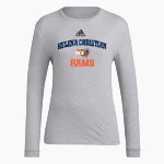 Helena Christian Rams adidas Women's Long-Sleeve Pre-Game Badge of Sport Tee Front Thumbnail