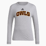 Highlands Owls adidas Women's Long-Sleeve Pre-Game Badge of Sport Tee Front Thumbnail