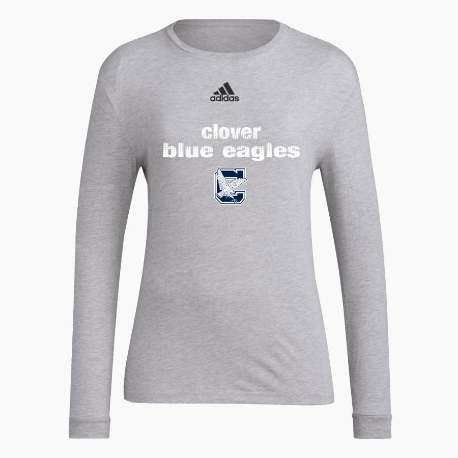 CLOVER HIGH SCHOOL BLUE EAGLES <span class="pdp-name-mascot">CLOVER BLUE EAGLES</span> adidas Women's Long-Sleeve Pre-Game Badge of Sport Tee