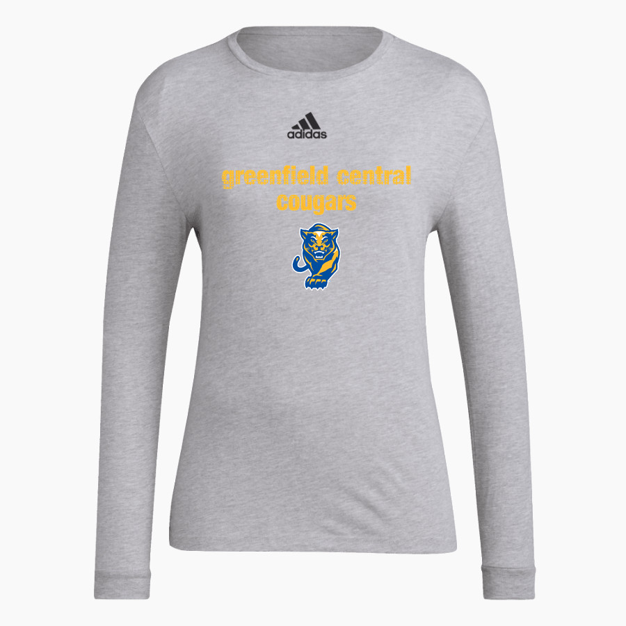 Greenfield Central Cougars Online Store <span class="pdp-name-mascot">Greenfield-Central Cougars</span> adidas Women's Long-Sleeve Pre-Game Badge of Sport Tee