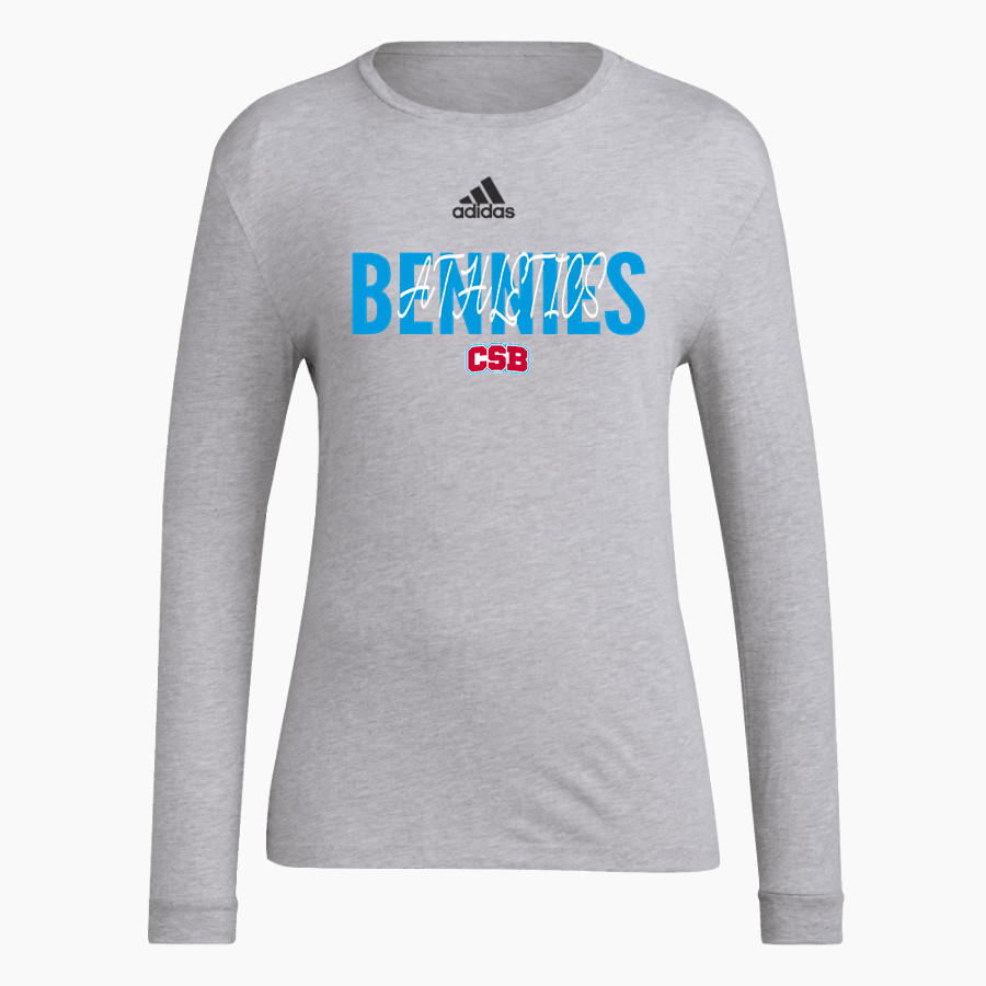 COLLEGE OF ST BENEDICT Bennies <span class="pdp-name-mascot">COLLEGE OF ST BENEDICT</span> adidas Women's Long-Sleeve Pre-Game Badge of Sport Tee