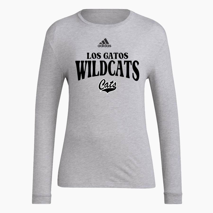 LOS GATOS HIGH SCHOOL WILDCATS <span class="pdp-name-mascot">LOS GATOS WILDCATS</span> adidas Women's Long-Sleeve Pre-Game Badge of Sport Tee