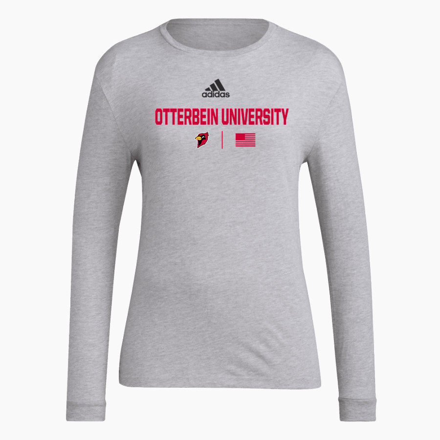 Otterbein University Cardinals <span class="pdp-name-mascot">Otterbein University Cardinals</span> adidas Women's Long-Sleeve Pre-Game Badge of Sport Tee