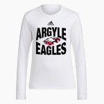 ARGYLE HIGH SCHOOL EAGLES <span class="pdp-name-mascot">ARGYLE EAGLES</span> adidas Women's Long-Sleeve Pre-Game Badge of Sport Tee Front Thumbnail