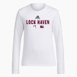 Lock Haven Bald Eagles <span class="pdp-name-mascot">Lock Haven University Bald Eagles</span> adidas Women's Long-Sleeve Pre-Game Badge of Sport Tee Front Thumbnail