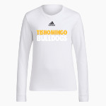 Tishomingo Bulldogs <span class="pdp-name-mascot">Tishomingo Bulldogs</span> adidas Women's Long-Sleeve Pre-Game Badge of Sport Tee Front Thumbnail
