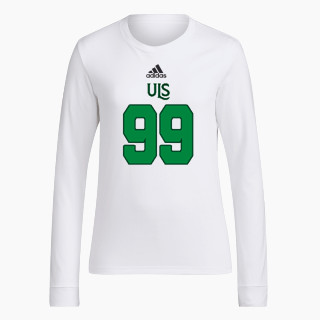 adidas Women's Long-Sleeve Pre-Game Badge of Sport Tee