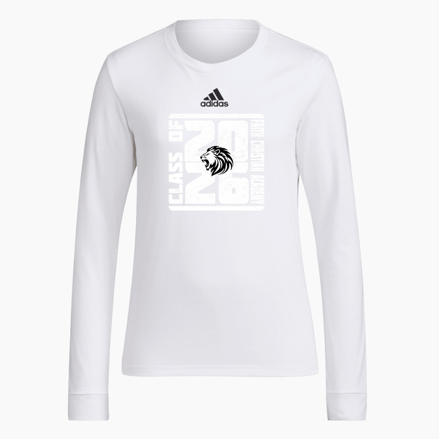 FAITH CHRISTIAN ACADEMY LIONS <span class="pdp-name-mascot">FAITH LIONS</span> adidas Women's Long-Sleeve Pre-Game Badge of Sport Tee