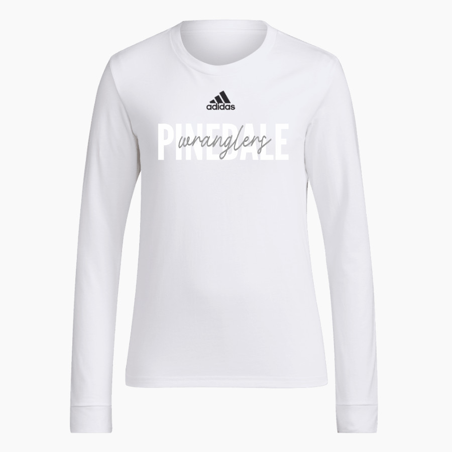 PINEDALE HIGH SCHOOL WRANGLERS adidas Women's Long-Sleeve Pre-Game Badge of Sport Tee