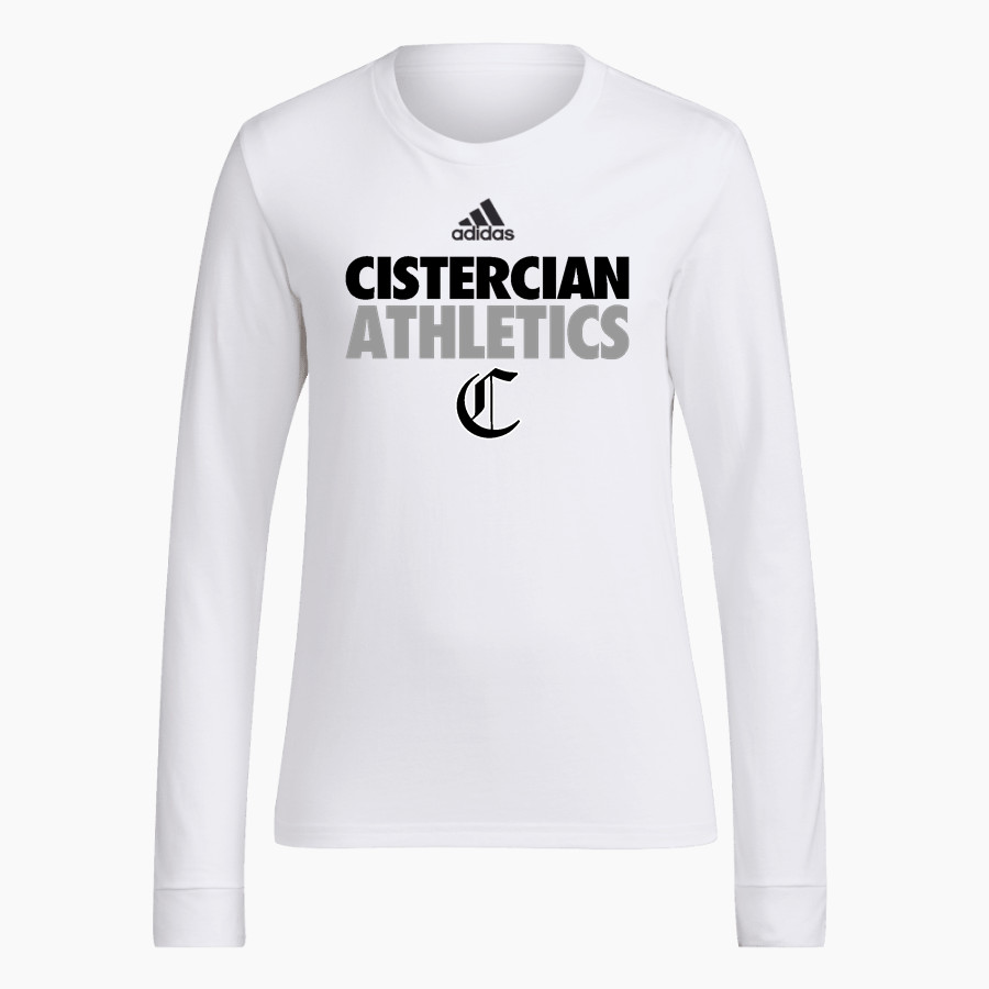 CISTERCIAN PREPARATORY SCHOOL HAWKS <span class="pdp-name-mascot">CISTERCIAN HAWKS</span> adidas Women's Long-Sleeve Pre-Game Badge of Sport Tee