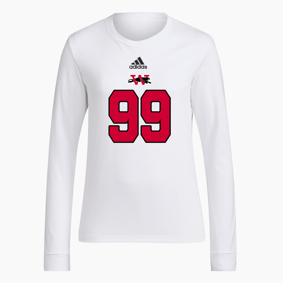 WILMOT UNION HIGH SCHOOL PANTHERS <span class="pdp-name-mascot">WILMOT PANTHERS</span> adidas Women's Long-Sleeve Pre-Game Badge of Sport Tee