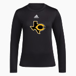 CRANDALL HIGH SCHOOL PIRATES adidas Women's Long-Sleeve Pre-Game Badge of Sport Tee Front Thumbnail