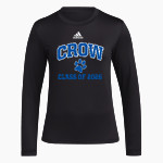 Crow Tigers adidas Women's Long-Sleeve Pre-Game Badge of Sport Tee Front Thumbnail