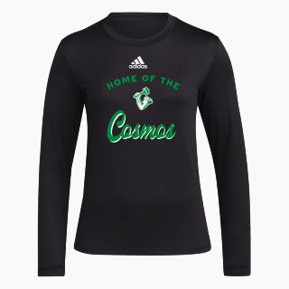 adidas Women's Long-Sleeve Pre-Game Badge of Sport Tee